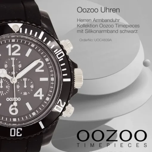 Oozoo Herren Armbanduhr Timepieces Analog Silikon schwarz UOC4839A