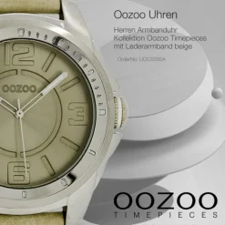 Oozoo Herren Armbanduhr Timepieces Analog Leder beige UOC5335A