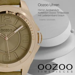 Oozoo Herren Armbanduhr Timepieces Analog Leder braun UOC5336A