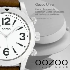 Oozoo Herren Armbanduhr Timepieces Analog Leder braun UOC6111A