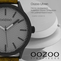 Oozoo Herren Armbanduhr Timepieces Analog Leder braun UOC9017A