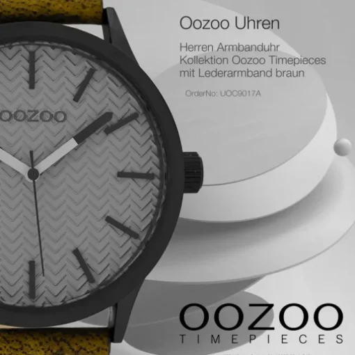 Oozoo Herren Armbanduhr Timepieces Analog Leder braun UOC9017A