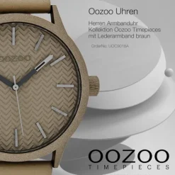 Oozoo Herren Armbanduhr Timepieces Analog Leder braun UOC9018A