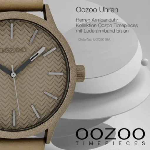 Oozoo Herren Armbanduhr Timepieces Analog Leder braun UOC9018A