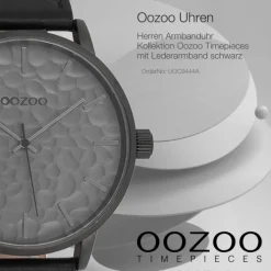 Oozoo Herren Armbanduhr Timepieces Analog Leder schwarz UOC9444A