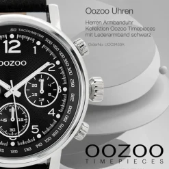 Oozoo Herren Armbanduhr Timepieces C9459A Analog Leder schwarz UOC9459A
