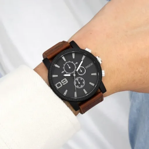 Oozoo Herren Armbanduhr Timepieces Analog Leder braun UOC11211