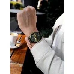 Oozoo Herren Armbanduhr Timepieces Analog Leder schwarz UOC11234
