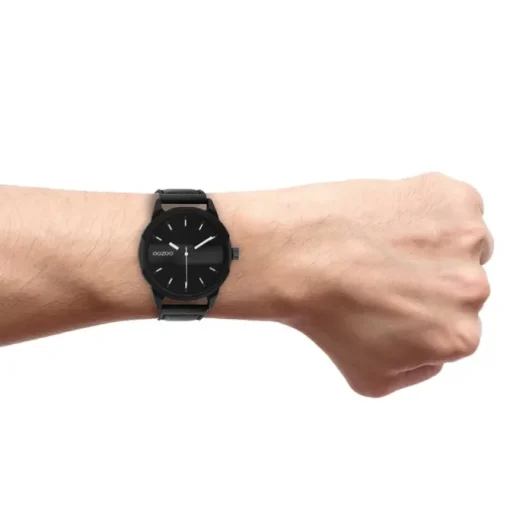 Oozoo Herren Armbanduhr Timepieces C11004 Analog Leder schwarz UOC11004