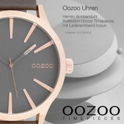 Oozoo Herren Armbanduhr Timepieces Analog Leder braun UOC9042A