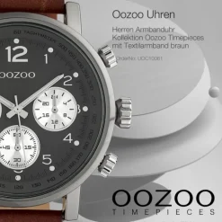 Oozoo Herren Armbanduhr Timepieces Analog Textil braun UOC10061