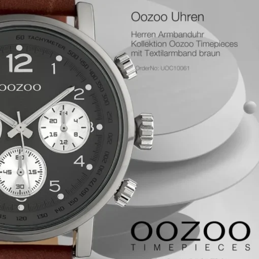 Oozoo Herren Armbanduhr Timepieces Analog Textil braun UOC10061