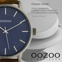 Oozoo Herren Armbanduhr Timepieces Analog Leder camouflage gelb UOC10461