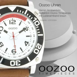 Oozoo Herren Armbanduhr Timepieces Analog Leder braun UOC2280A