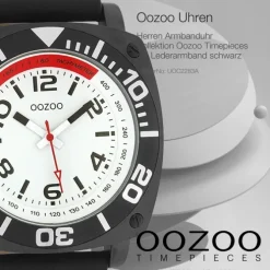 Oozoo Herren Armbanduhr Timepieces Analog Leder schwarz UOC2283A