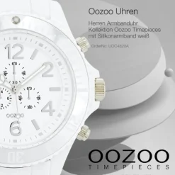 Oozoo Herren Armbanduhr Timepieces Analog Silikon weiß UOC4820A