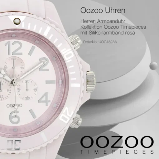Oozoo Herren Armbanduhr Timepieces Analog Silikon rosa UOC4823A