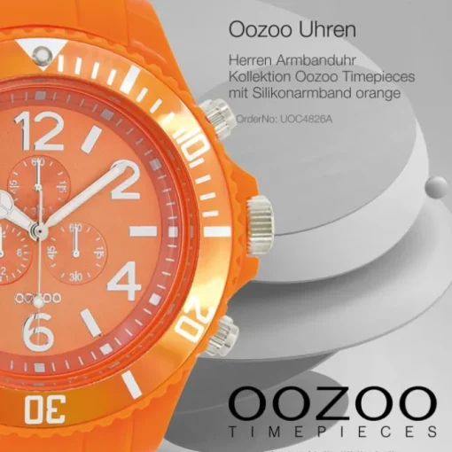 Oozoo Herren Armbanduhr Timepieces Analog Silikon orange UOC4826A