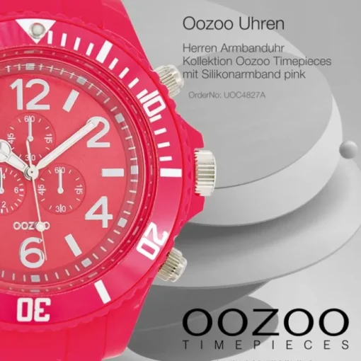 Oozoo Herren Armbanduhr Timepieces Analog Silikon pink UOC4827A