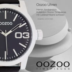 Oozoo Herren Armbanduhr Timepieces Analog Leder schwarz UOC5149A