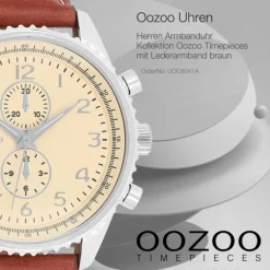 Oozoo Herren Armbanduhr Timepieces Analog Leder braun UOC6041A