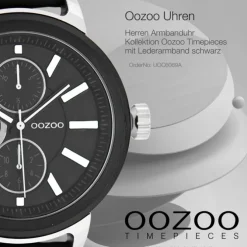 Oozoo Herren Armbanduhr Timepieces Analog Leder schwarz UOC6069A