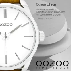 Oozoo Herren Armbanduhr Timepieces Analog Leder braun UOC7070A