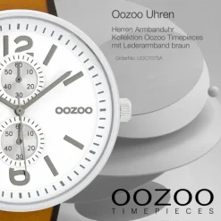 Oozoo Herren Armbanduhr Timepieces Analog Leder braun UOC7075A