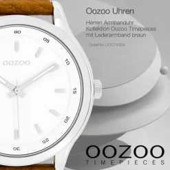 Oozoo Herren Armbanduhr Timepieces Analog Leder braun UOC7430A
