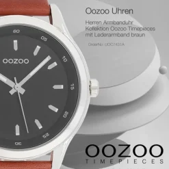 Oozoo Herren Armbanduhr Timepieces Analog Leder braun UOC7431A