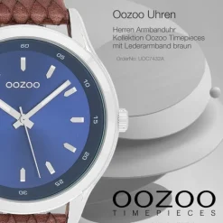 Oozoo Herren Armbanduhr Timepieces Analog Leder braun UOC7432A