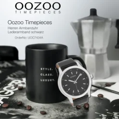 Oozoo Herren Armbanduhr Timepieces Analog Leder schwarz UOC7434A