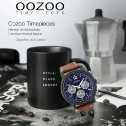 Oozoo Herren Armbanduhr Timepieces C9456A Analog Leder braun UOC9456A