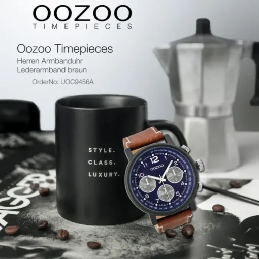 Oozoo Herren Armbanduhr Timepieces C9456A Analog Leder braun UOC9456A