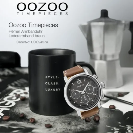 Oozoo Herren Armbanduhr Timepieces C9457A Analog Leder braun UOC9457A
