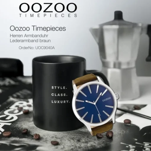 Oozoo Herren Armbanduhr Timepieces Analog Leder braun UOC9040A