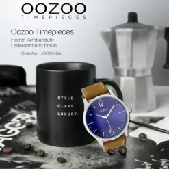 Oozoo Herren Armbanduhr Timepieces Analog Leder braun UOC9046A