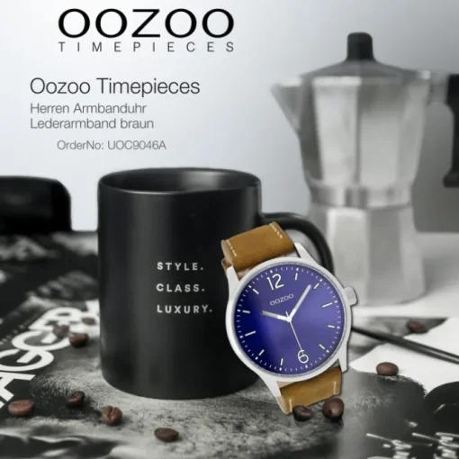Oozoo Herren Armbanduhr Timepieces Analog Leder braun UOC9046A