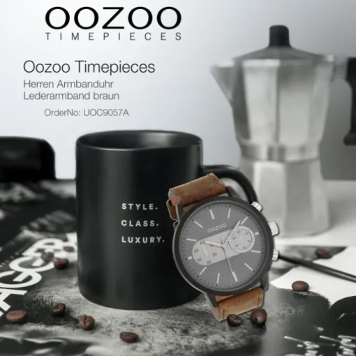 Oozoo Herren Armbanduhr Timepieces Analog Leder braun UOC9057A