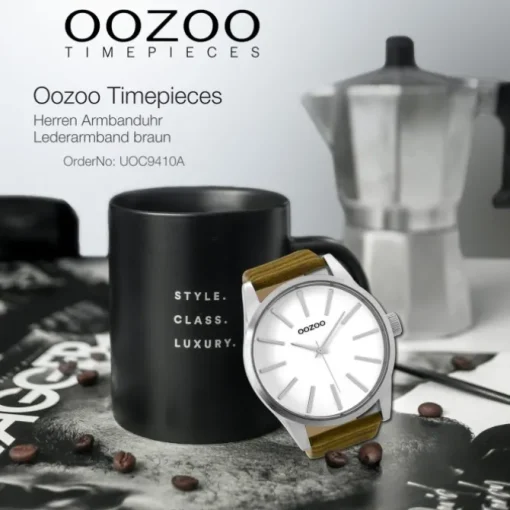 Oozoo Herren Armbanduhr Timepieces Analog Leder braun UOC9410A