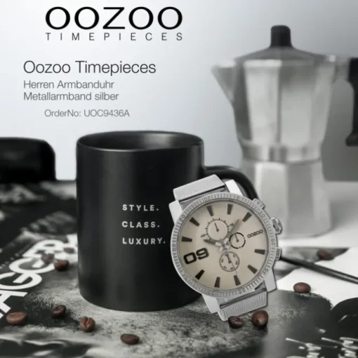 Oozoo Herren Armbanduhr Timepieces Analog Metall silber UOC9436A