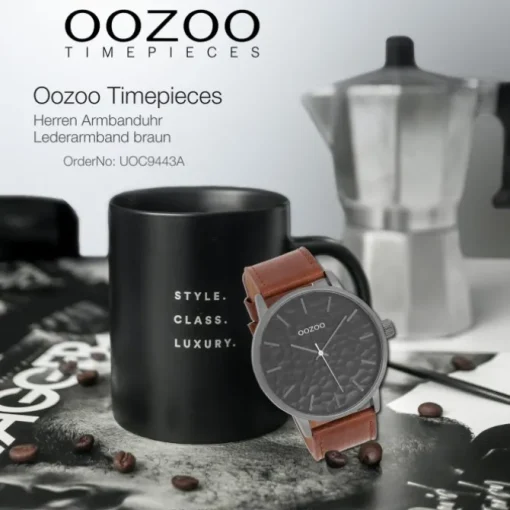 Oozoo Herren Armbanduhr Timepieces Analog Leder braun UOC9443A