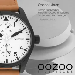 Oozoo Herren Armbanduhr Timepieces C11005 Analog Leder orange UOC11005