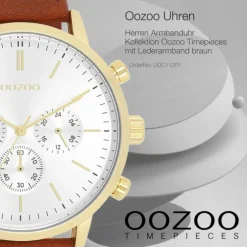 Oozoo Herren Armbanduhr Timepieces Analog Leder braun UOC11201