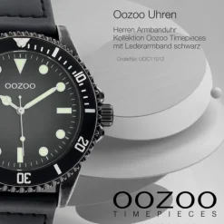 Oozoo Herren Armbanduhr Timepieces C11012 Analog Leder schwarz UOC11012