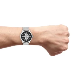 Oozoo Herren Armbanduhr Timepieces C11016 Analog Metall Mesh silber UOC11016