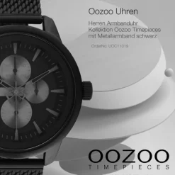 Oozoo Herren Armbanduhr Timepieces C11019 Analog Metall Mesh schwarz UOC11019