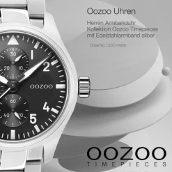 Oozoo Herren Armbanduhr Timepieces C10956 Analog Edelstahl silber UOC10956