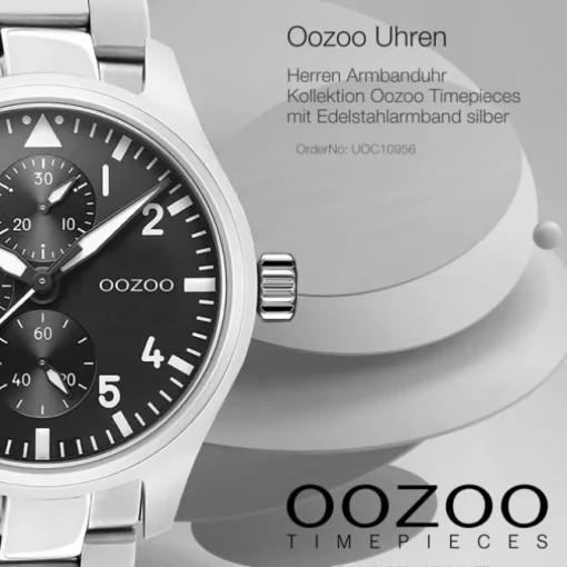 Oozoo Herren Armbanduhr Timepieces C10956 Analog Edelstahl silber UOC10956
