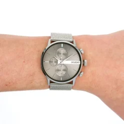 Oozoo Herren Armbanduhr Timepieces Analog Metall Mesh silber UOC11101